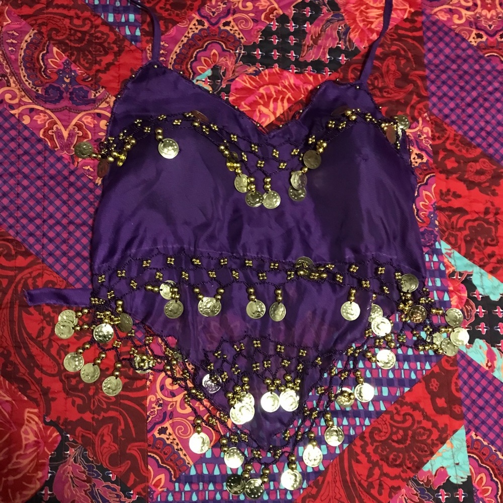 Purple belly dancer costume top